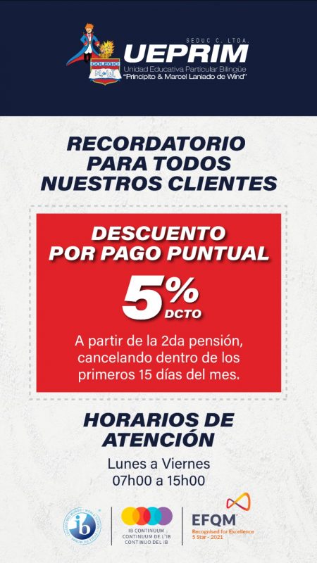 5% DESCUENTO POR PAGO PUNTUAL